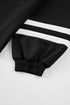 Varsity Stripe Contrast Collar Drop Shoulder Pullover And Drawstring Wide Leg Pant Set